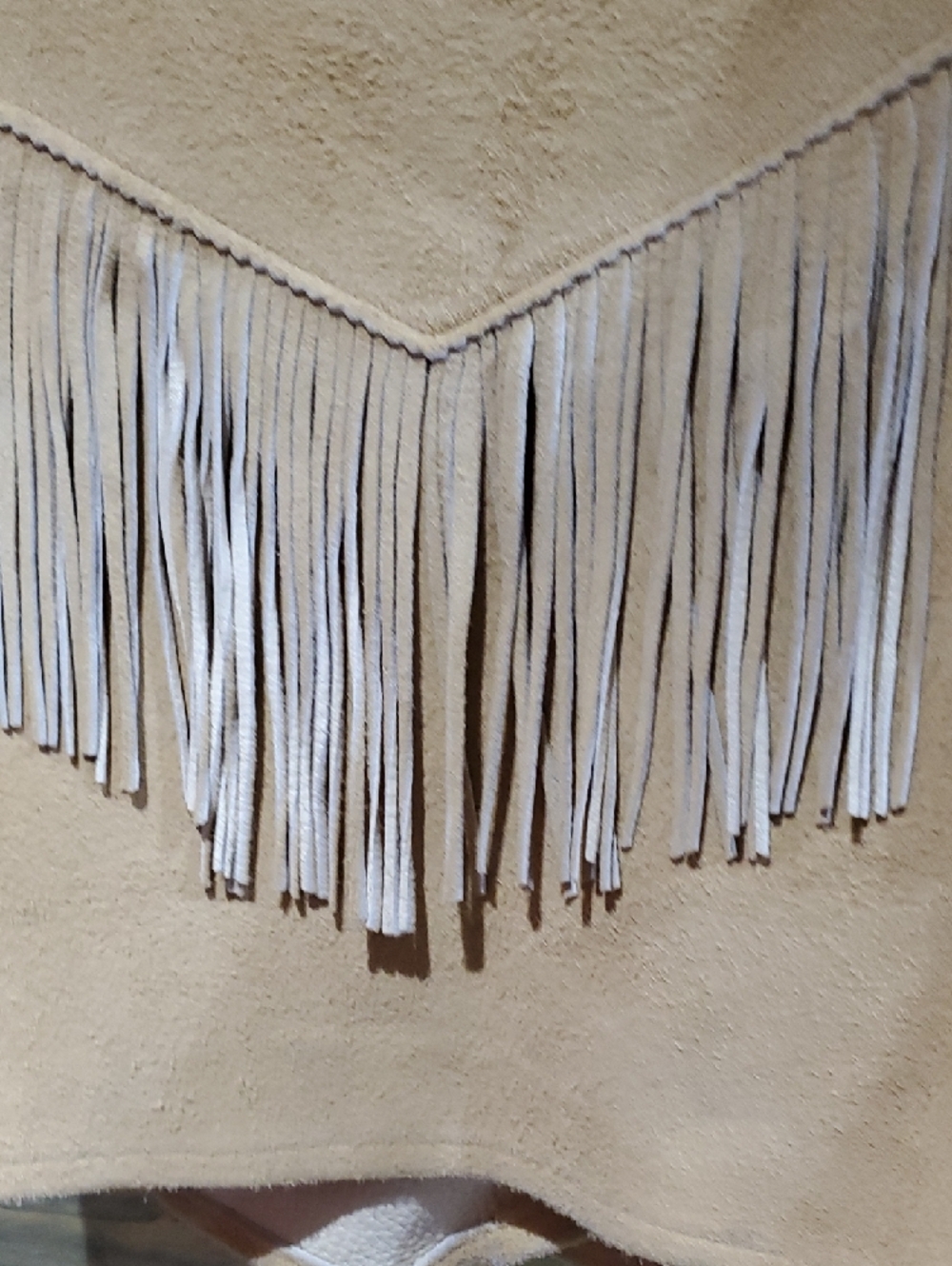 Vintage Tan Fringe Suede Vest - Picture 7 of 8